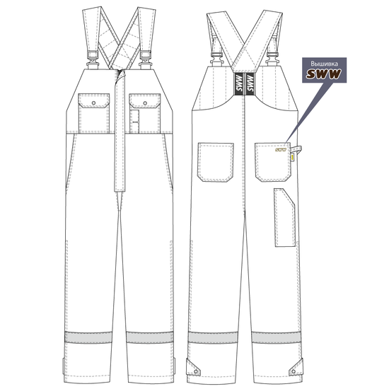 Полукомбинезон 42R-PP-90 SWW купить оптом и в розницу в интернет-магазине tis-tex.ru — 3