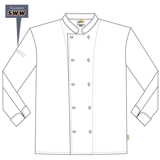 Китель повара 379T-P92-00 SWW купить оптом и в розницу в интернет-магазине tis-tex.ru — 2