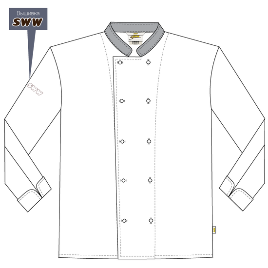 Китель повара 379A-MU-00/57 SWW купить оптом и в розницу в интернет-магазине tis-tex.ru — 2