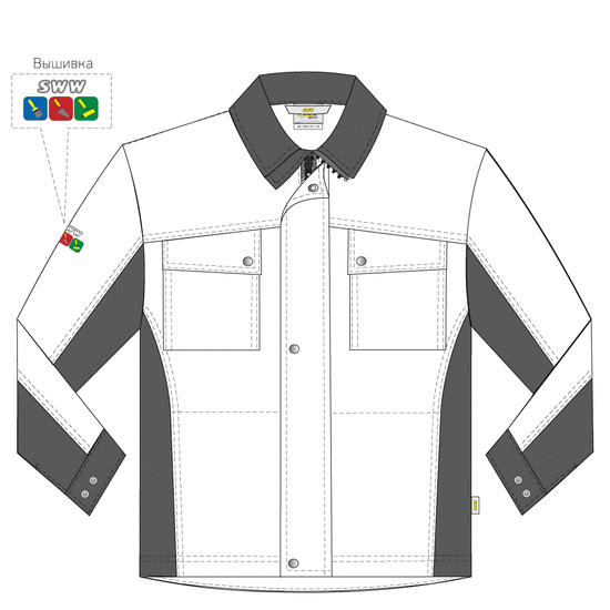 Куртка 374M-CY-05/55 SWW купить оптом и в розницу в интернет-магазине tis-tex.ru — 6