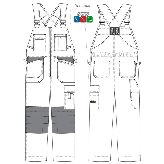 Полукомбинезон 51M-2-EASN-00/55 SWW купить оптом и в розницу в интернет-магазине tis-tex.ru — 2