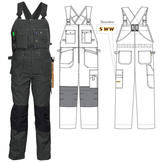 Полукомбинезон 51-2-P154-59 SWW купить оптом и в розницу в интернет-магазине tis-tex.ru — 1