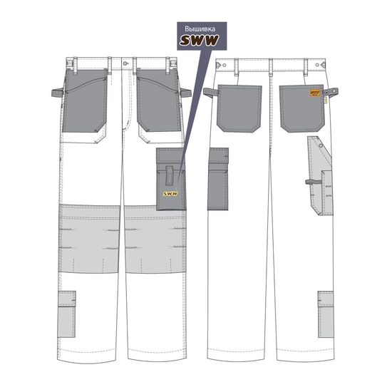 Брюки 255A-CAN-15/90 SWW купить оптом и в розницу в интернет-магазине tis-tex.ru — 4