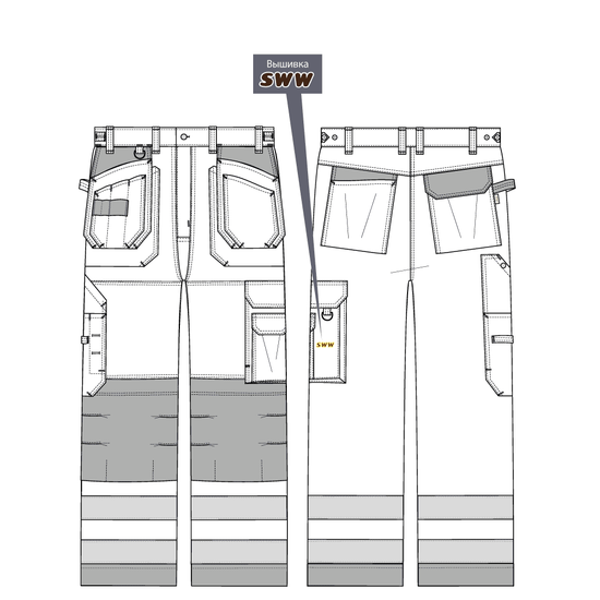 Брюки 2132-P155-71/90 SWW купить оптом и в розницу в интернет-магазине tis-tex.ru — 2