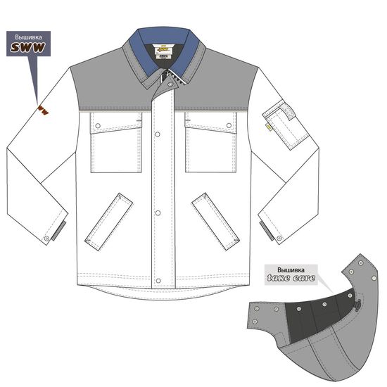 Куртка 432С(419-С)-TWILL FZ-15/90 [CLONE] SWW купить оптом и в розницу в интернет-магазине tis-tex.ru — 3